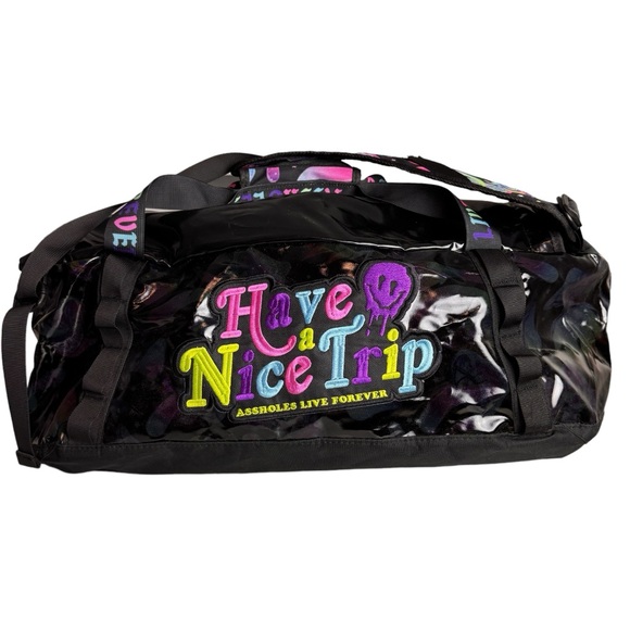 Assholes Live Forever Other - Assholes Live Forever Have A Nice Trip Duffle Bag Backpack Rainbow Mushroom RARE